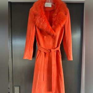 NWT Charlotte Simone Faux Suede Trench Coat